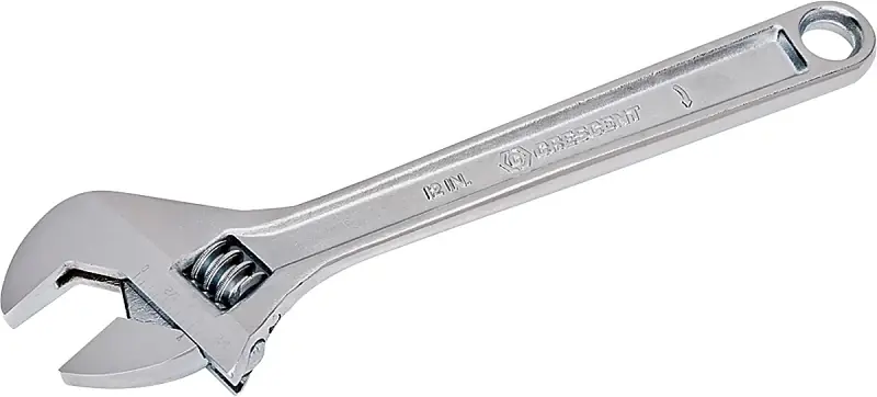 Crescent AC212VS Adjustable Wrench, 12 in OAL, 1-1/2 in Jaw, Steel, Chrome-Plated, Non-Cushion Grip Handle Brand New