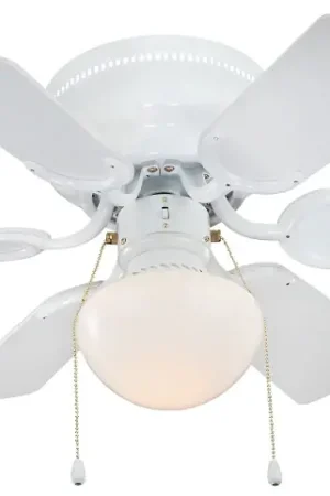 Top Pick Boston Harbor CF-78108 Ceiling Fan, 6-Blade, White Housing, 30 in Sweep, MDF Blade, 3-Speed