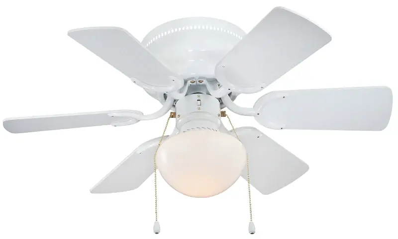 Top Pick Boston Harbor CF-78108 Ceiling Fan, 6-Blade, White Housing, 30 in Sweep, MDF Blade, 3-Speed