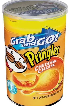 Pringles 84561 Potato Chips, Cheddar, Cheese, 2.5 oz Can, Pack of 12 Trusted Brand