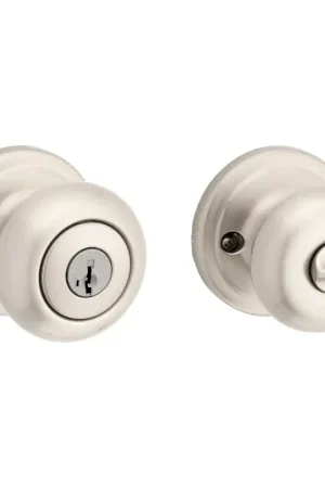 Kwikset Signature Series 740J15SMTCP Entry Knob, Knob Handle, Satin Nickel, Metal, KW1, K4 Keyway, 2 Grade Genuine