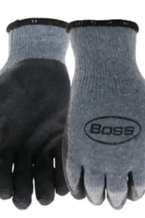 Sale Boss Grip Series B32041-XL Coated Gloves, XL, Slip-On Cuff, Latex Coating, Polyester, Gray