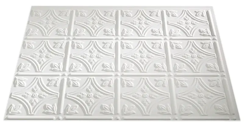 Fasade Traditional Series PB5001 Wall Tile, 18 in L Tile, 24 in W Tile, PVC, Matte White Secure Checkout