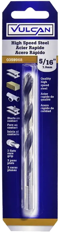 Vulcan 231831OR Jobber Drill Bit, 5/16 in Dia, 4-1/2 in OAL, 3-Flat Shank Today Only