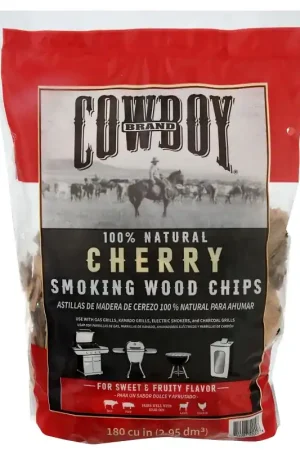 Buy Online Cowboy 51412T Series Smoking Chip, Cherry, 12 in L, Wood, 180 cu-in, Pack of 6