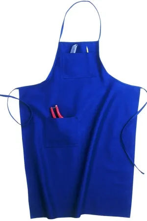 Hot Picks CLC Tool Works Series BS60 Loop Neck Bib Apron, 29 to 46 in Waist, Cotton, Blue, 3-Pocket
