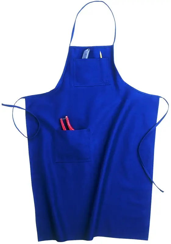 Hot Picks CLC Tool Works Series BS60 Loop Neck Bib Apron, 29 to 46 in Waist, Cotton, Blue, 3-Pocket