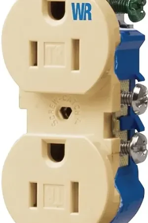 Direct From Factory Eaton Wiring Devices TWR270V Duplex Receptacle, Thermoplastic, Ivory, 2-Pole, 15 A, 125 V, 60 Hz