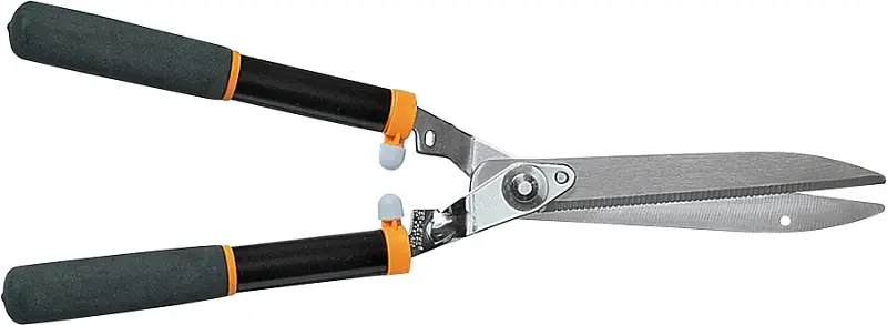 Fiskars 391814-1001 Hedge Shear, Serrated Blade, 10 in L Blade, Carbon Steel Blade, Steel Handle, Non-Slip Grip Handle Holiday Sale