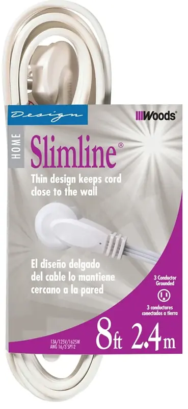 CCI 2241 Extension Cord, 16 AWG Cable, 8 ft L, White Today Only