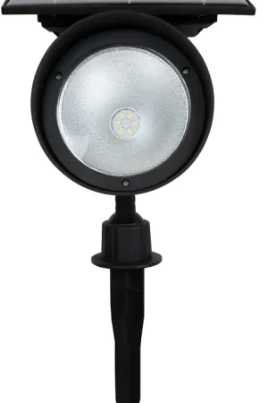 Professional Grade Boston Harbor 26526 Solar Spotlight, Ni-Mh Battery, 3.2 V 18650 Battery, 6-Lamp, SMD Lamp, Plastic Fixture, Black, Pack of 6