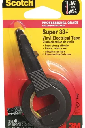 Free Returns Scotch 194NA Electrical Tape, 200 in L, 1/2 in W, PVC Backing, Black