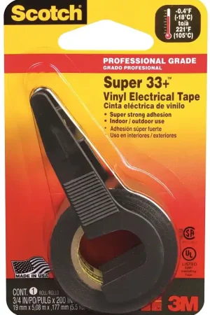 Place Order Scotch 195 Electrical Tape, 200 in L, 3/4 in W, PVC Backing, Black