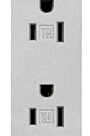 Fast Shipping Eaton Wiring Devices TR1107SG-SP-L Duplex Receptacle, PVC, Silver Granite, 2-Pole, 15 A, 125 V, Push-in, Side Wiring, Pack of 10
