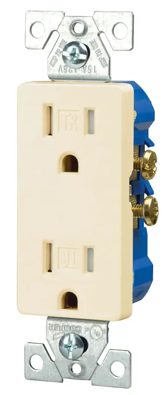 Special Offer Eaton Wiring Devices TR1107LA-BOX Duplex Receptacle, PVC, Light Almond, 2-Pole, 15 A, 125 V, Push-in, Side Wiring, Pack of 10