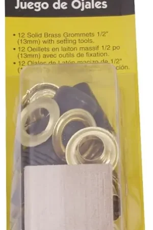 General 71264 Series Grommet Kit, Includes: Anvil, Cutting Block, (48) 1/2 in Grommets, Hole Cutter and Mandrel, Brass Reduced Price