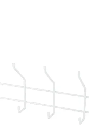 Simple Spaces SS-HG6-50-PE-3L Door Garment Hook, 6 lb, 6-Hook, Steel, Powder Coated, Hanging Mounting Must Have