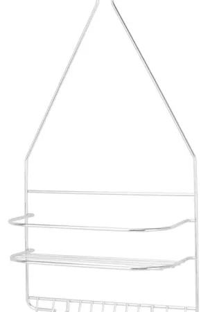 Weekend Sale Simple Spaces SS-SC-25-CH-3L Shower Caddy, 2-Shelf, Steel, 10 in OAW, 19 in OAH, 4-1/4 in OAD, 10 lb