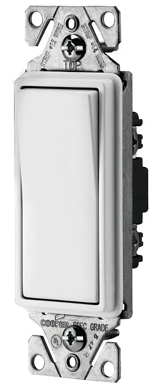 Get Yours Eaton 7500 Series C7501W-SP-L Rocker Switch, 15 A, 120/277 V, SPST, Lead Wire Terminal, Thermoplastic Housing Material