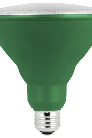 Feit Electric PAR38/G/10KLED/BX LED Bulb, Flood/Spotlight, PAR38 Lamp, E26 Medium Lamp Base, Non-Dimmable, Green, Pack of 4 Holiday Sale