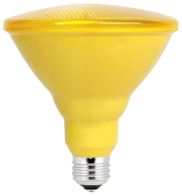 Crafted Feit Electric PAR38/Y/10KLED/BX LED Bulb, PAR38 Bulb, 6.5 W, Yellow Bulb, LED Bulb, Pack of 4