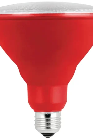 Feit Electric PAR38/R/10KLED/BX LED Bulb, Flood/Spotlight, PAR38 Lamp, E26 Medium Lamp Base, Non-Dimmable, Red, Pack of 4 Instant Buy