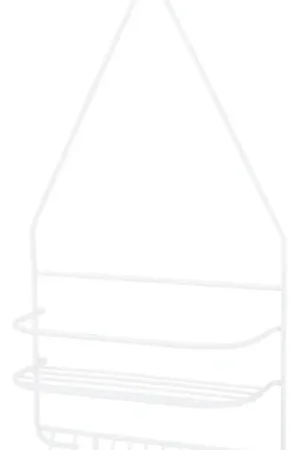 Simple Spaces SS-SC-25-PE-3L Shower Caddy, 2-Shelf, Steel, 10 in OAW, 19 in OAH, 4-1/4 in OAD, 10 lb New Release