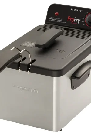 Price Drop Presto ProFry Series 05461 Electric Deep Fryer, 8 Cup Food, 2.8 L Oil Capacity, 1800 W, Adjustable Thermostat Control