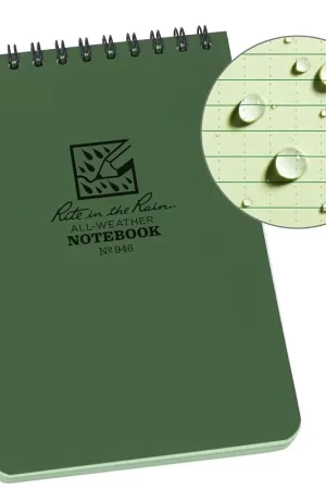 Get Yours Rite in the Rain 946 Pocket Sized Notebook, Universal Pattern Sheet, 4 x 6 in Sheet, 50-Sheet, Green Sheet