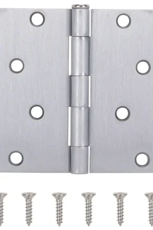 ProSource 20339SCX Square Corner Door Hinge, 4 in H Door Leaf, 1-3/4 in W Door Leaf, 2.2 mm Thick Door Leaf, 4 x 4 in Fast Shipping