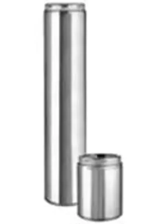 Authentic Selkirk 206018U Chimney Pipe, 6 in ID, 8 in OD, 18 in L, Stainless Steel, Includes: Twist-Lock Coupler with Locking Band