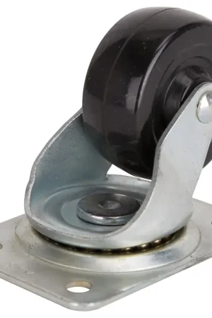 Best Price ProSource 1111 Swivel Caster, 2-1/2 in Dia Wheel, 1 in W Wheel, Rubber Wheel, Black, 130 lb, Steel Housing Material