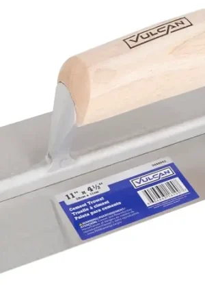 Luxury Vulcan 16100 Finishing Trowel, 11 in L Blade, 4.5 in W Blade, Right Angle End, Ergonomic Handle, Wood Handle