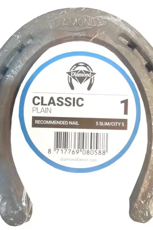 Flash Sale Diamond Farrier DC1PR Classic Plain Horseshoe, 1/4 in Thick, #1, Steel