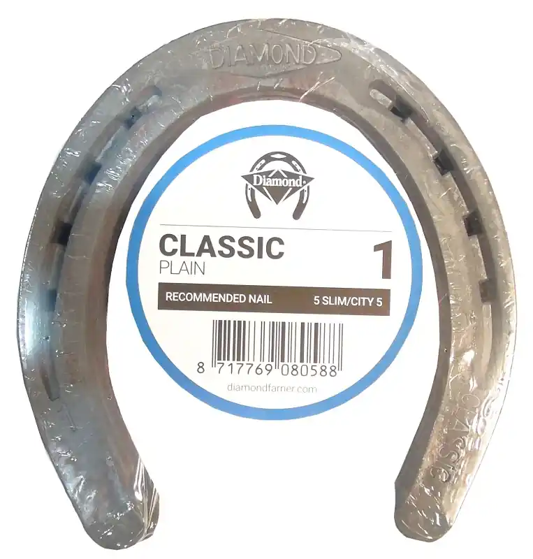 Flash Sale Diamond Farrier DC1PR Classic Plain Horseshoe, 1/4 in Thick, #1, Steel