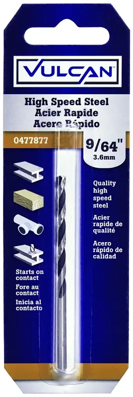 Fresh Stock Vulcan 230781OR Jobber Drill Bit, 9/64 in Dia, 2-7/8 in OAL, Straight Shank