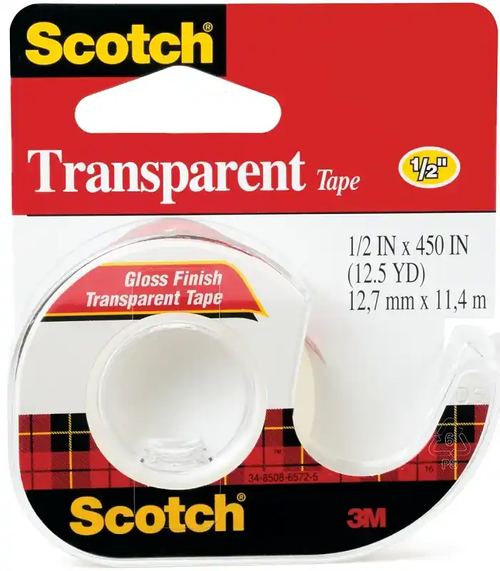 Scotch 144 Office Tape, 450 in L, 1/2 in W, Acetate Backing Crafted