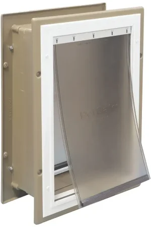 Place Order PetSafe HPA11-10920 Pet Door, Aluminum/Plastic, Brown/White