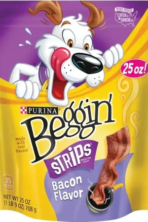 Luxury Purina 3810011049 Dog Treat, Bacon, 25 oz Pouch