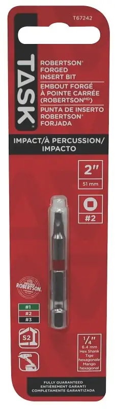 Special Offer Task T67242 Power Bit, #2 Drive, 2 in L, Steel