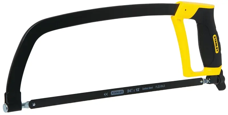 STANLEY STHT20139L Hacksaw, 12 in L Blade, 24 TPI, Steel Blade, 4-3/8 in D Throat, Metal Frame, Ergonomic Handle Budget