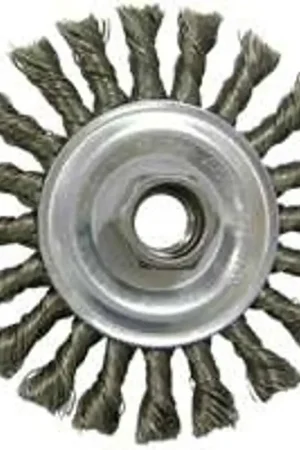 Weiler 36055 Wire Wheel Brush, 4 in Dia, 5/8-11 Arbor/Shank, Steel Bristle In Demand