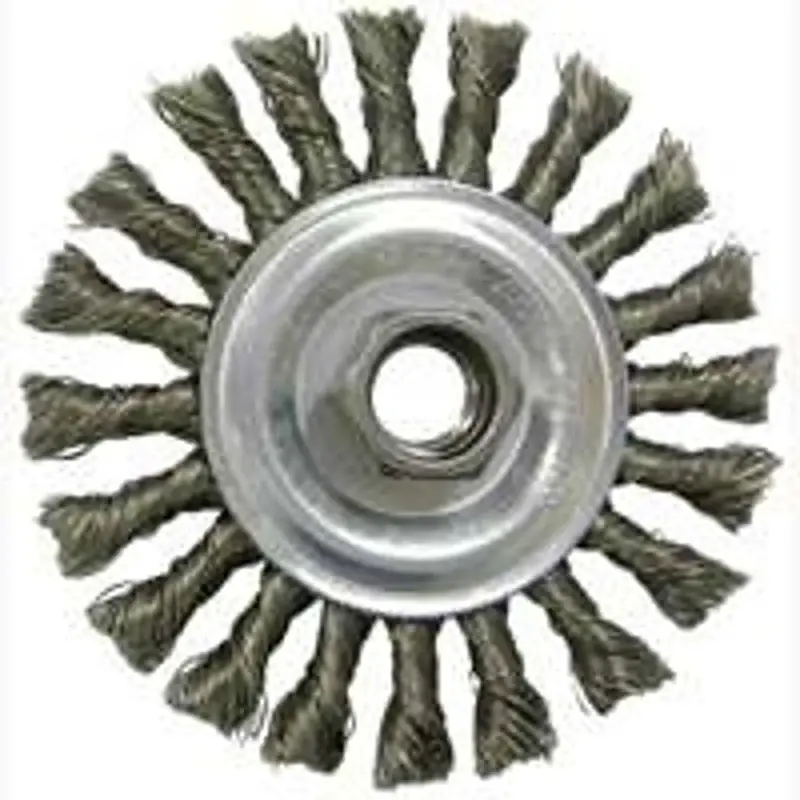 Weiler 36055 Wire Wheel Brush, 4 in Dia, 5/8-11 Arbor/Shank, Steel Bristle In Demand
