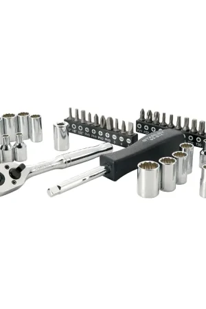Hassle-Free Returns STANLEY STMT74860 Mechanics Tool Set, Chrome Vanadium Steel, Polished, Specifications: 1/4 in Drive Size