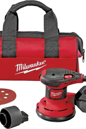 Premium Milwaukee 6034-21 Random Orbit Palm Sander, 3 A, 5 in Pad/Disc