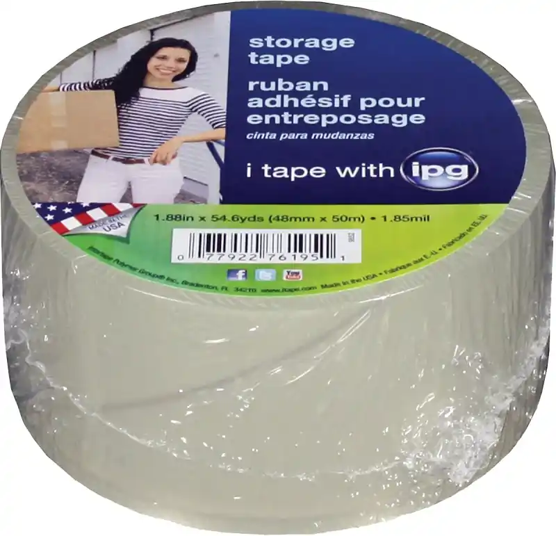 Fresh Stock IPG 9852 Packaging Tape, 54.6 yd L, 1.88 in W, Polypropylene Backing, Clear