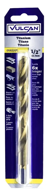 Affordable Vulcan 221361OR Jobber Drill Bit, 1/2 in Dia, 6 in OAL, 3-Flat Shank