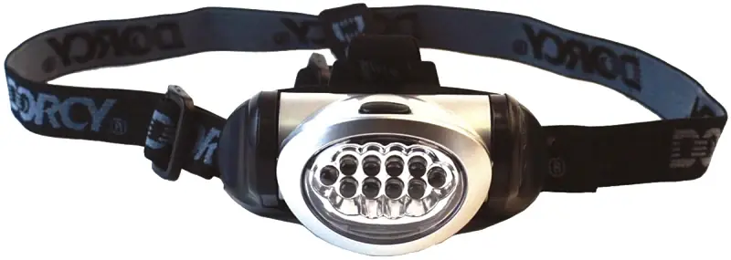 Hassle-Free Returns Dorcy 41-2095 Headlight, AAA Battery, LED Lamp, 32 Lumens, 15 m Beam Distance, 8 hr Run Time, Silver