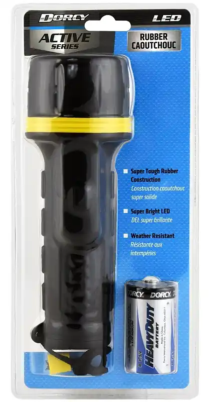 Today Only Dorcy 41-2965 Flashlight, D Battery, LED Lamp, Black