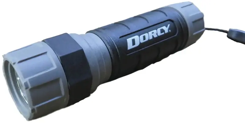 Direct From Factory Dorcy 41-2600 Flashlight, AAA Battery, LED Lamp, 140 Lumens, 147 m Beam Distance, 2 hr 25 min Run Time, Gray